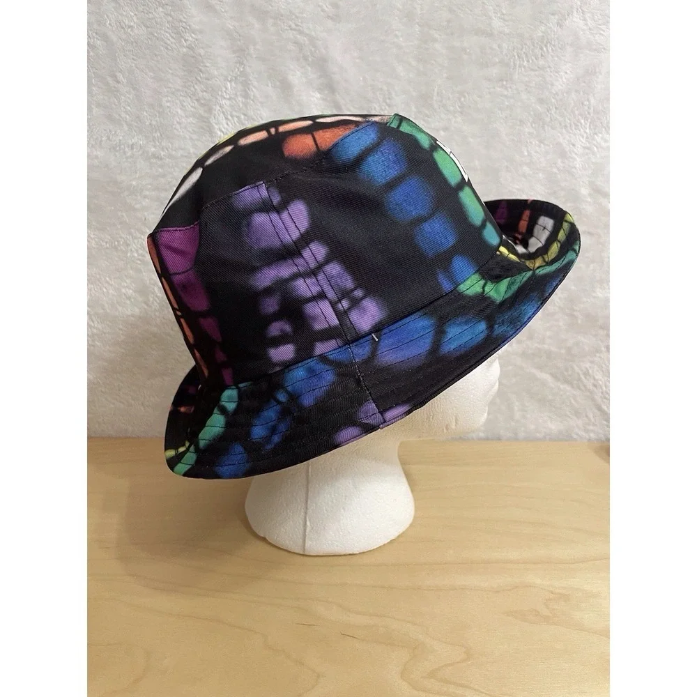 Justice Girls Rainbow Tie Dye Radiate Love Bucket Hat Black‎ Multi